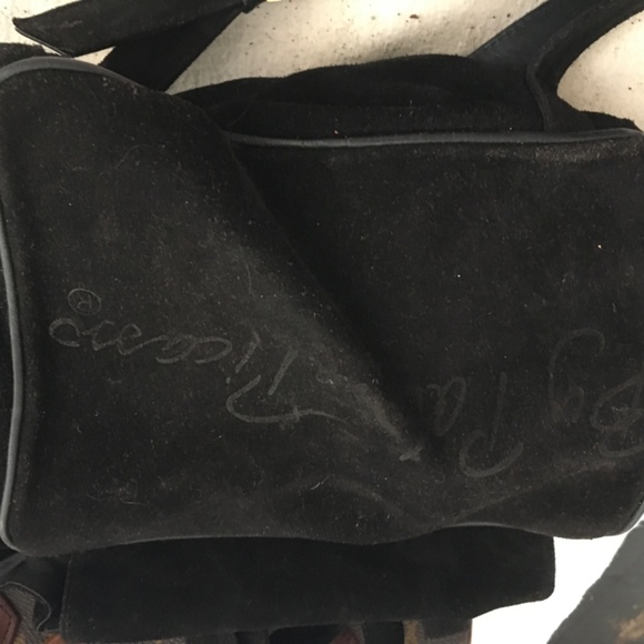 Paloma Picasso vintage black suede backpack. main image 8